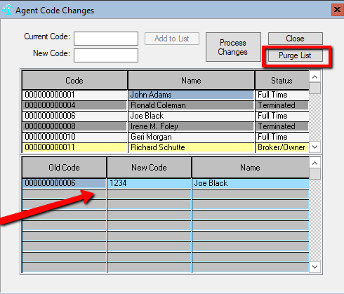 PURGE LINE, START CODE MODIFICATION